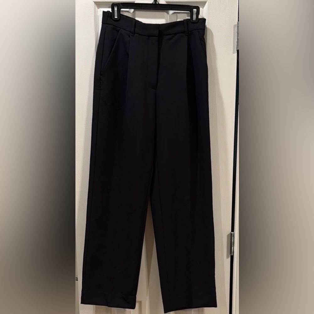 Abercrombie & Fitch Black Straight-Leg Dress Pants